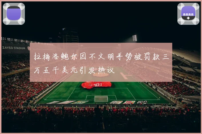 拉梅洛鲍尔因不文明手势被罚款三万五千美元引发热议